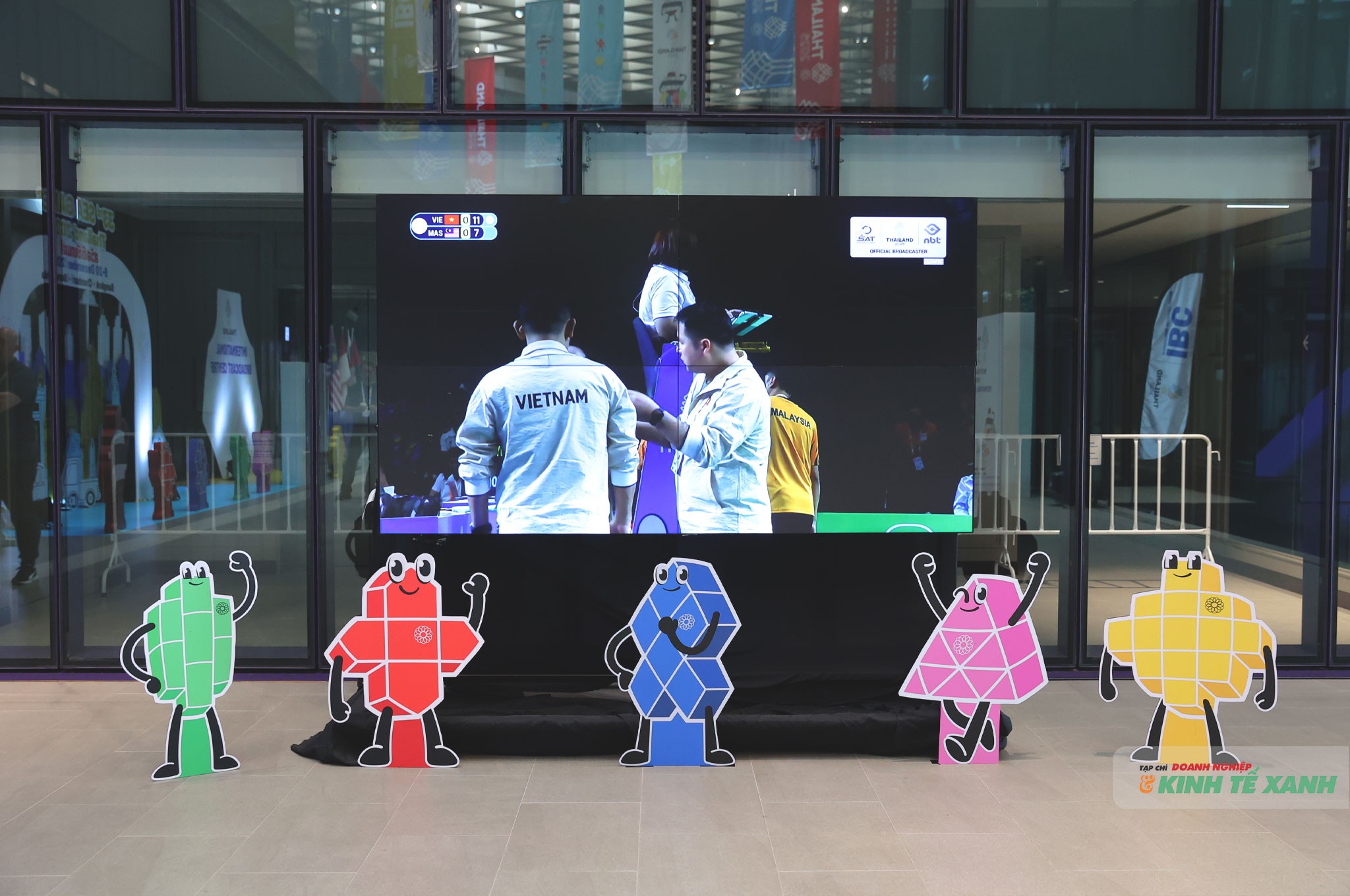 Màn hình phát sóng trực tiếp các môn thi đấu tại IBC.