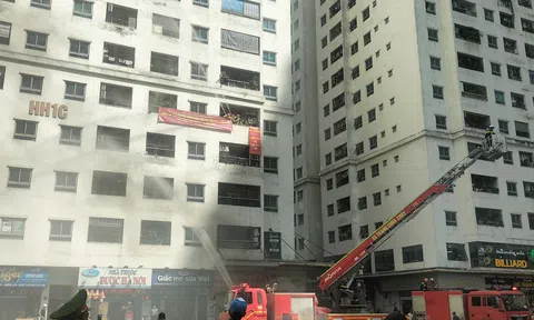 Diễn tập dập đám cháy giả định tại chung cư HH Linh Đàm